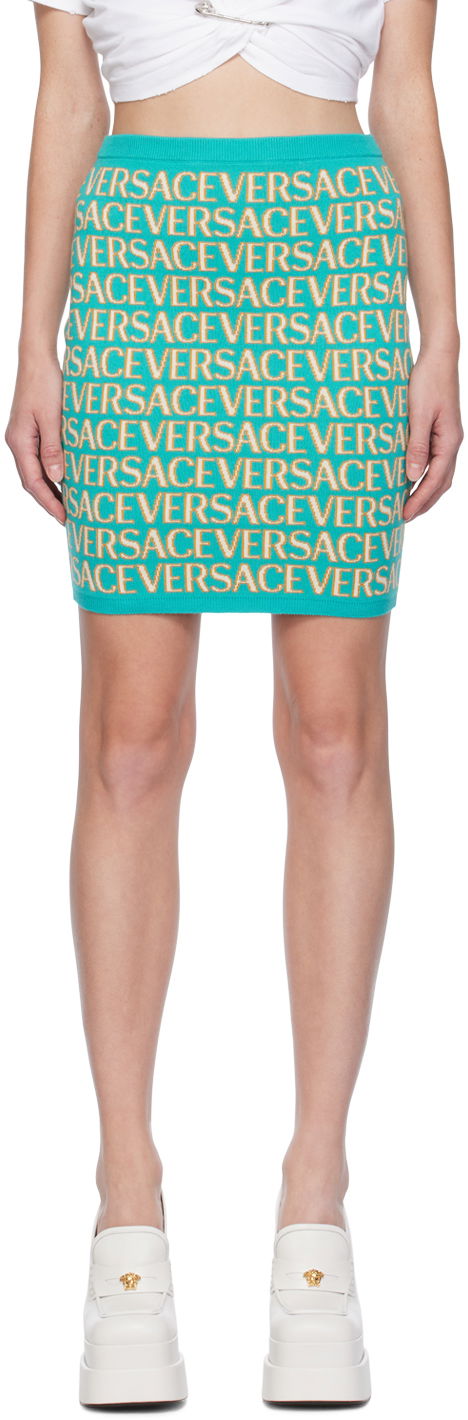 Пола Versace Allover Midi Синьо | 1011220_1A07960, 0