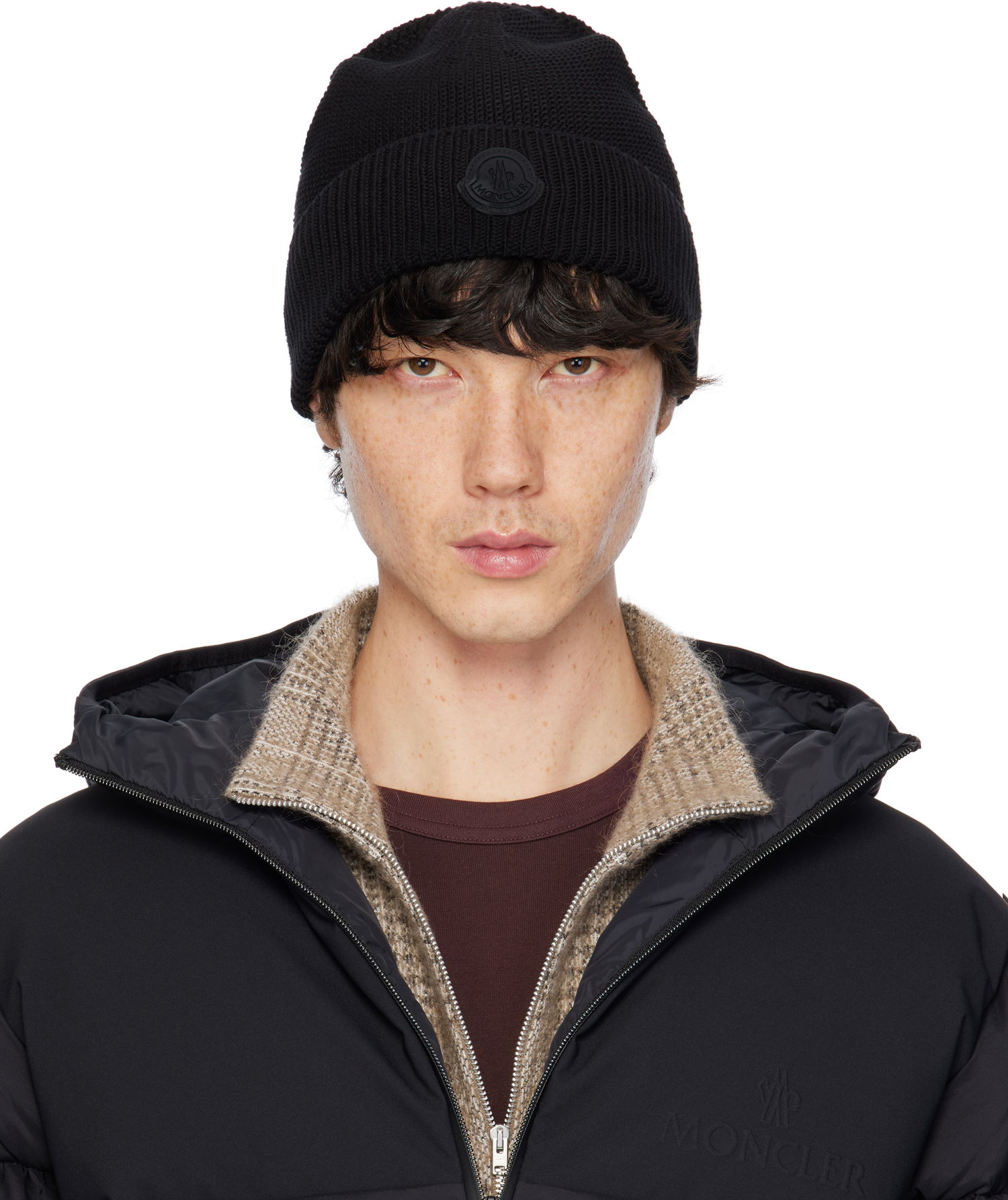 Шапка Moncler Moncler Logo Patch Beanie Черно | K10913B00022M1367, 0