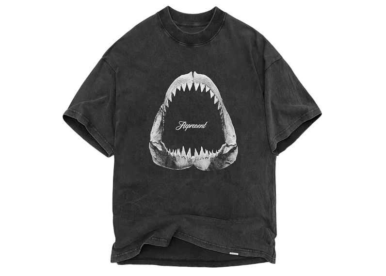 Тениска Represent Clo Represent Shark Jaws T-shirt Vintage Grey Черно | M05237, 0