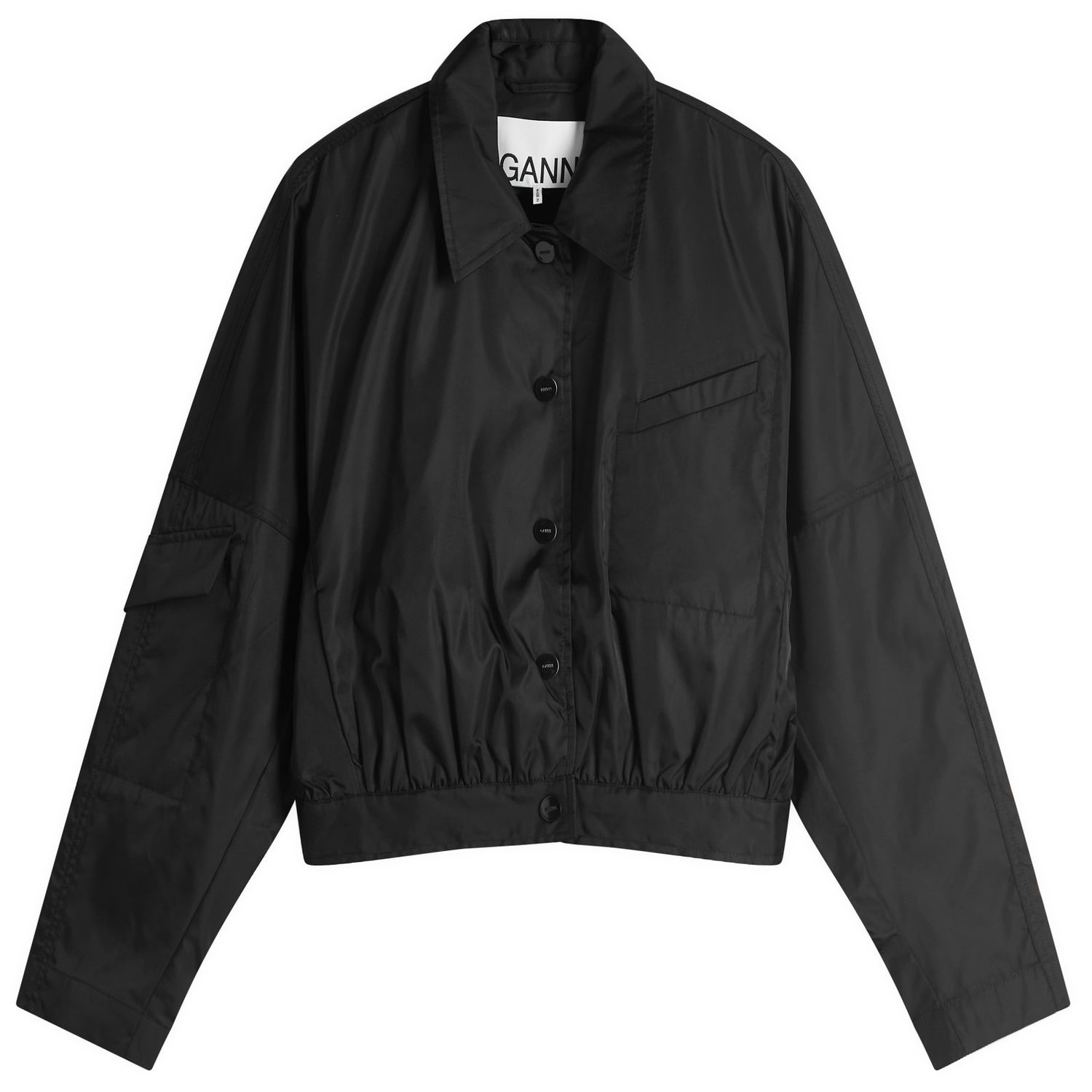 Яке бомбър GANNI Ganni Duchesse Nylon Short Jacket Черно | W0462, 1