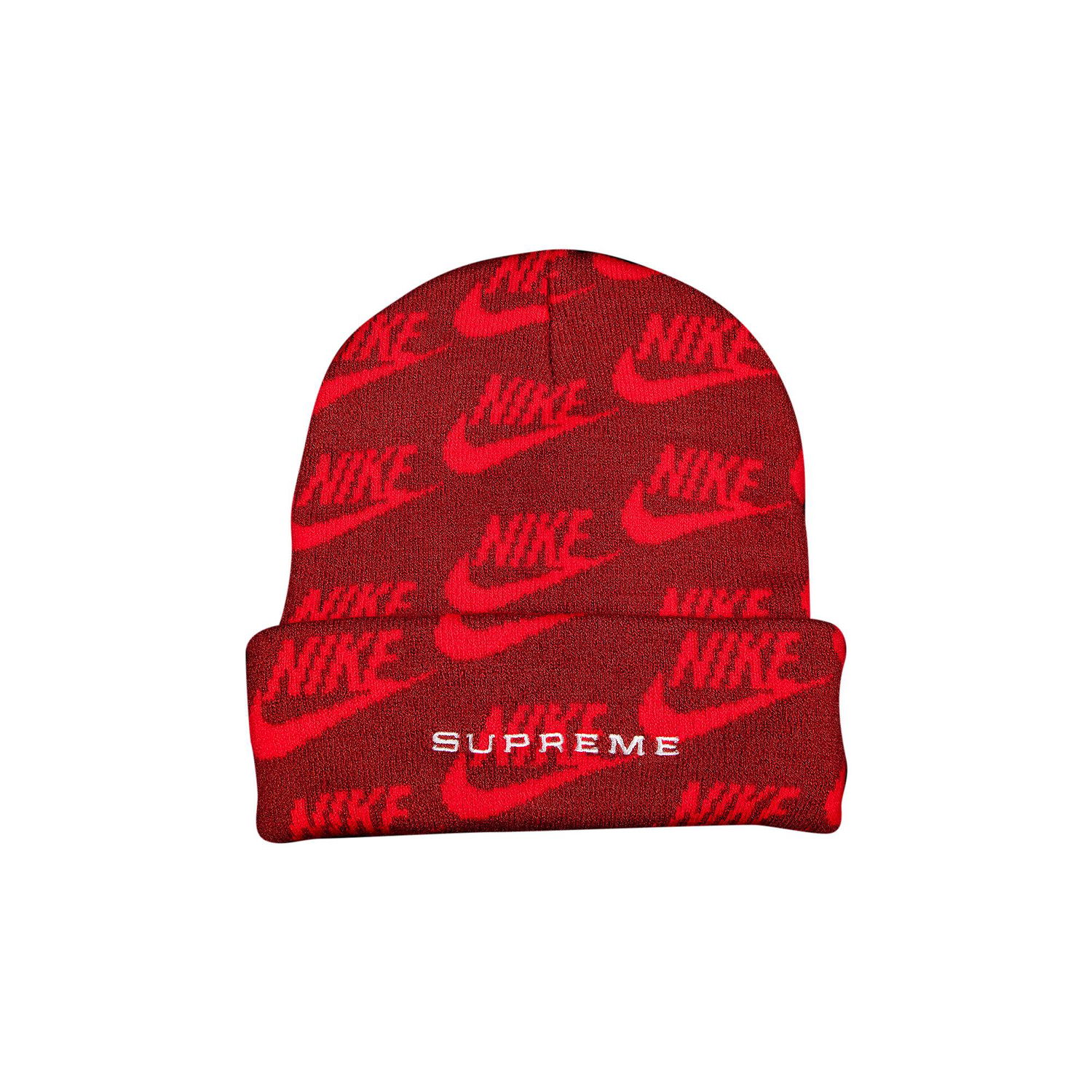 Шапка Supreme Nike x Jacquard Logos Beanie Червено | SS21BN2 RED, 1