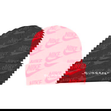 Шапка Supreme Nike x Jacquard Logos Beanie Червено | SS21BN2 RED, 1