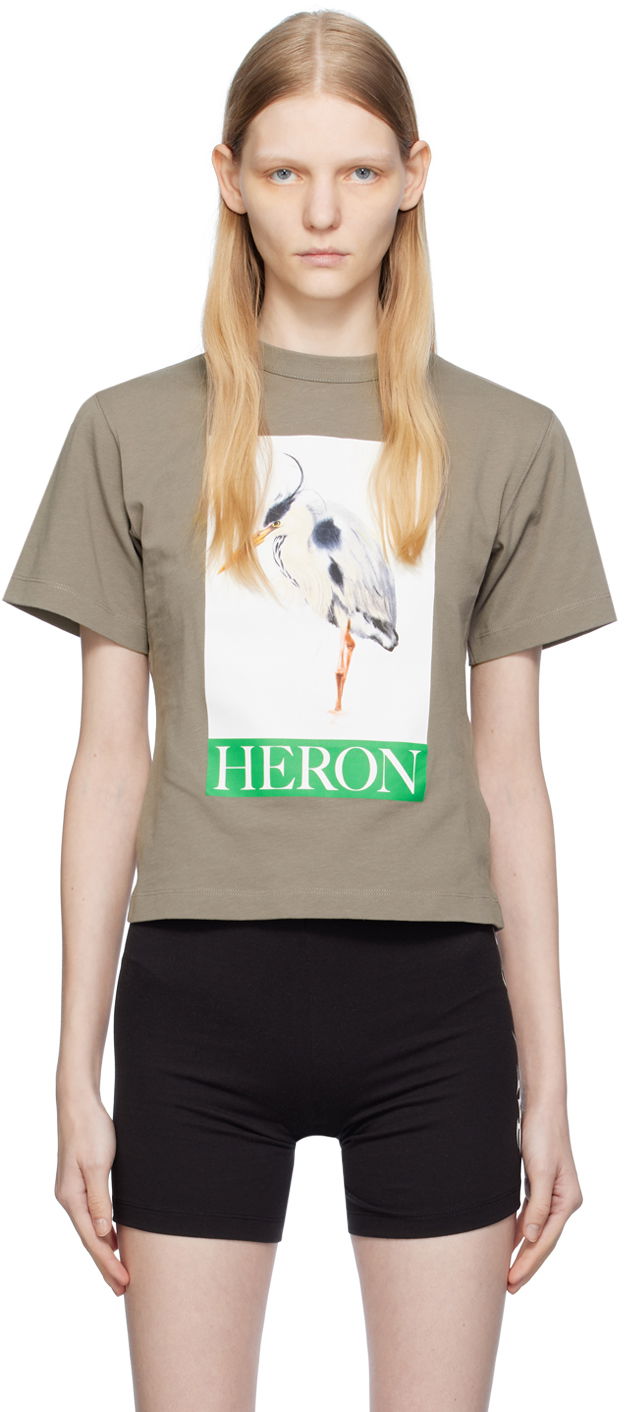 Тениска HERON PRESTON Graphic T-Shirt Сиво | HWAA032F23JER0040955, 0