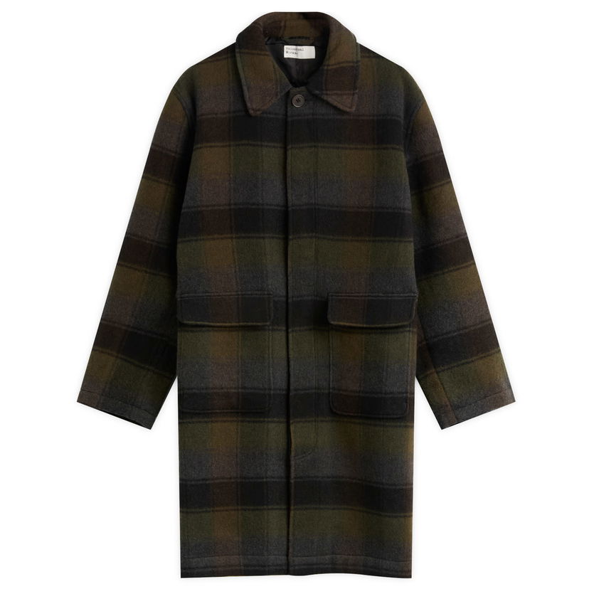Палта Universal Works Universal Works Berlin Wool Check Account Coat Зелено | 33103-BLB