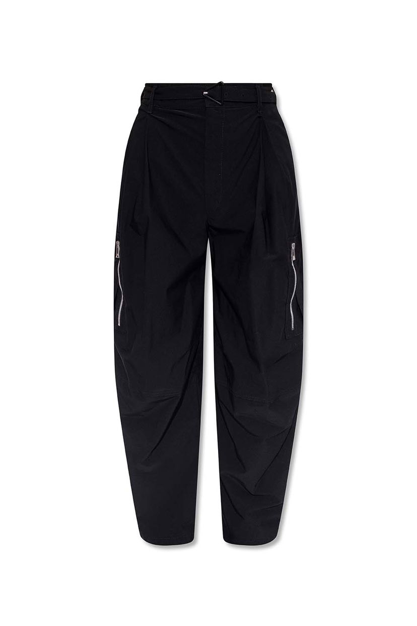 Карго панталони Bottega Veneta Belted Cargo Trousers Черно | 679546V19S01000