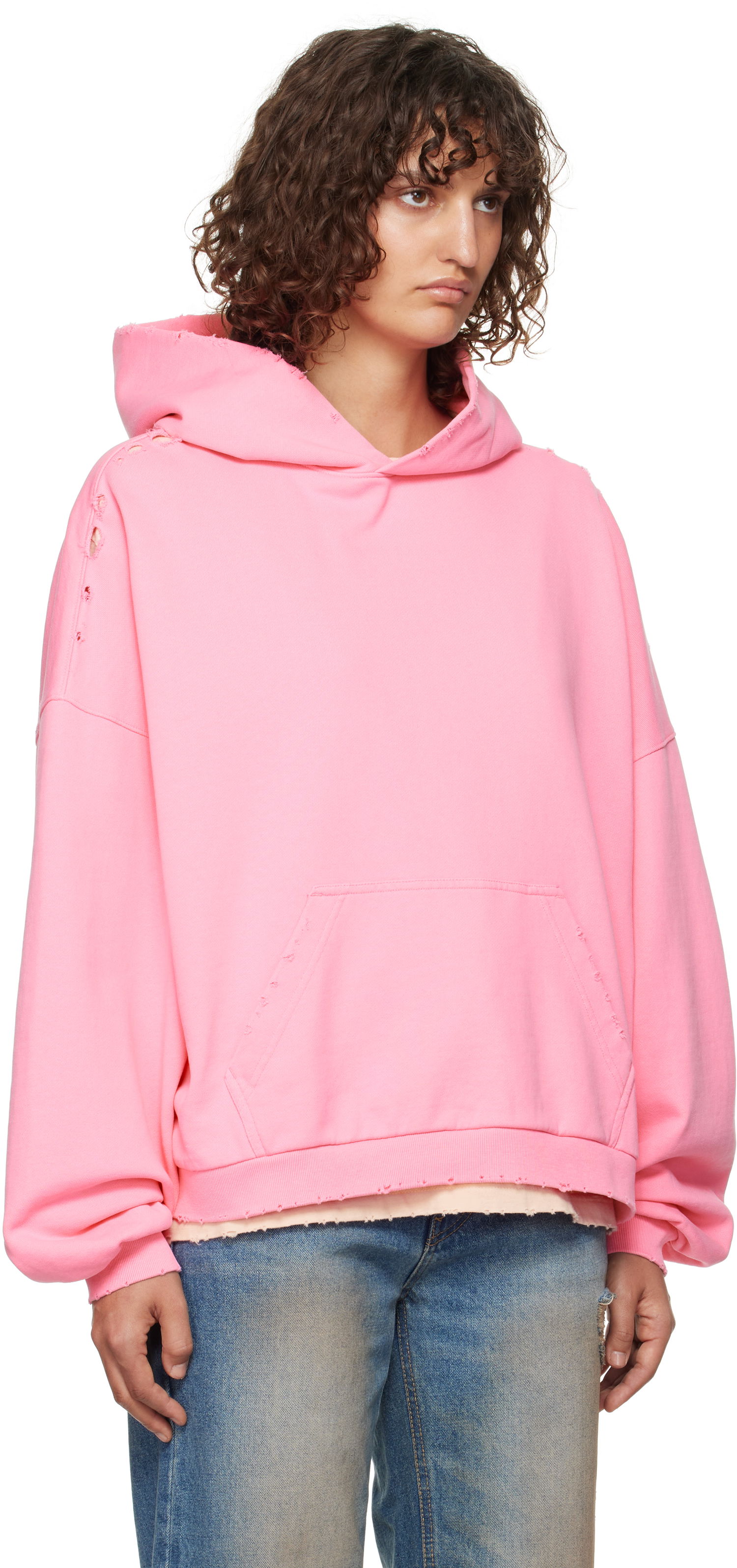 Суитчър We11done Monster Pony Distressed Hoodie Розово | WD-TH3-24-828-U-PK, 1