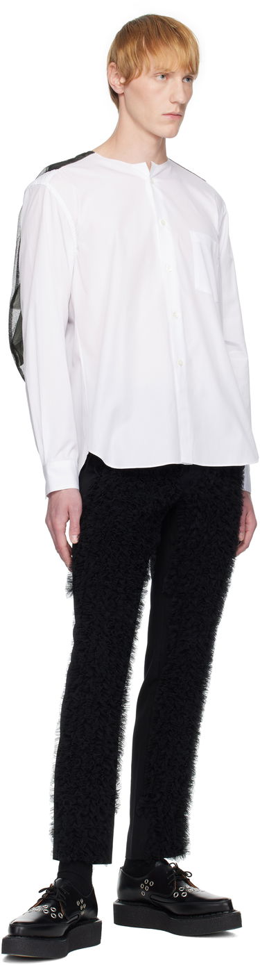 Риза Comme des Garçons Homme Plus Broad & Tulle Cotton Cloth Collarless Shirt Бяло | PO-B013-051, 3