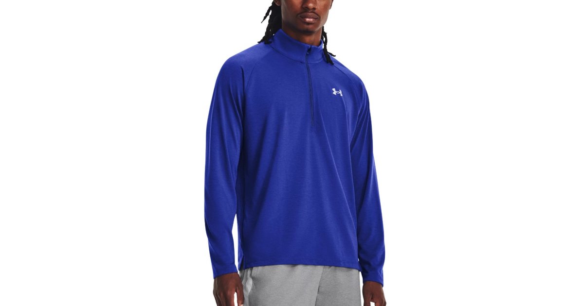 Тениска Under Armour Streaker Half Zip Тъмно синьо | 1361474-401, 1