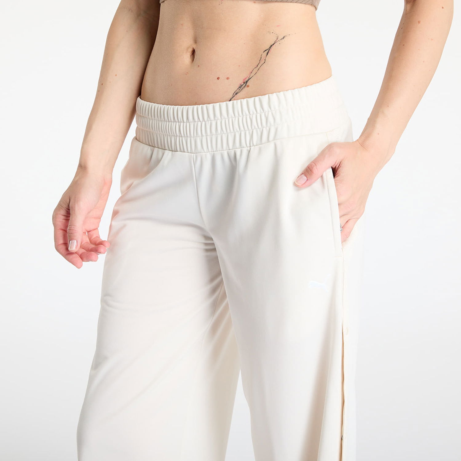 Панталони Puma Wardrobe Essentials Low Rise Popper Pants Бежово | 62980487, 1