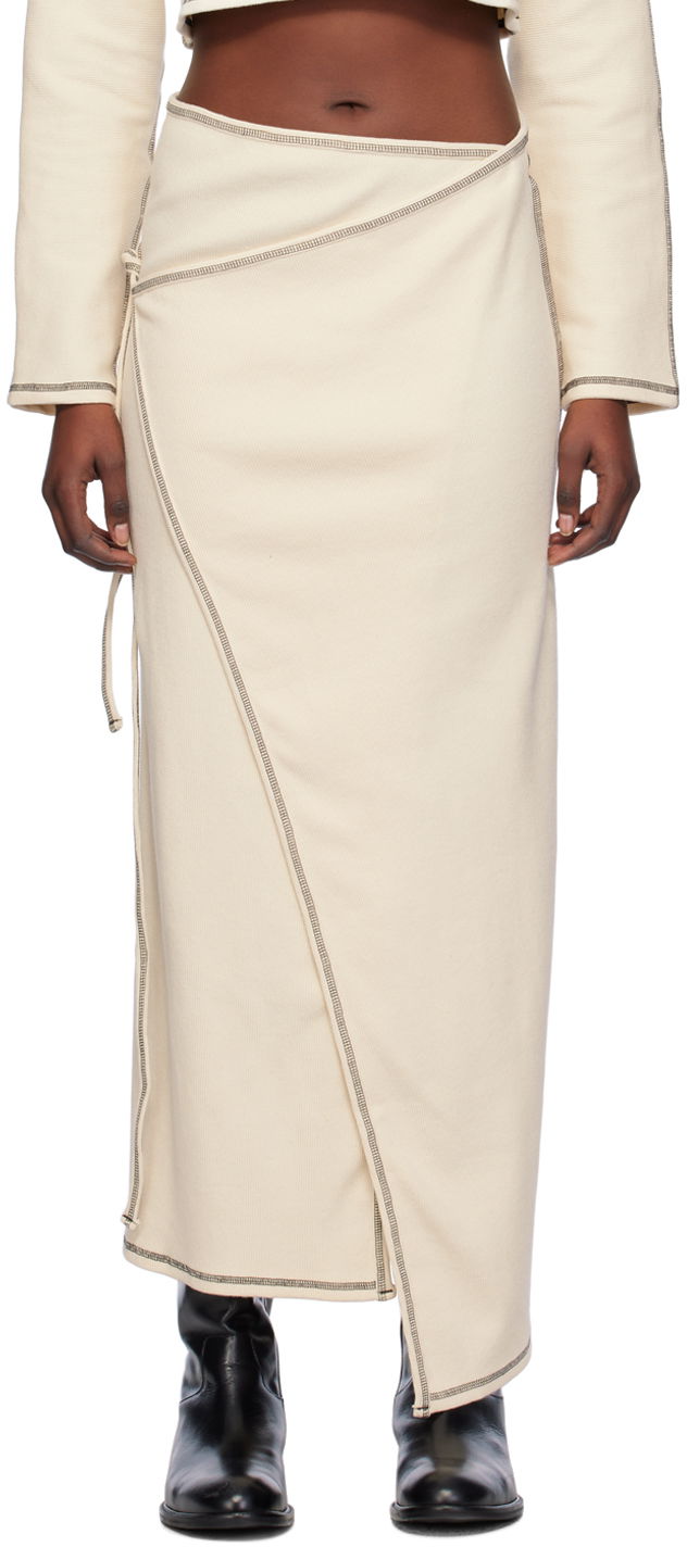 Пола Baserange Wrap Midi Skirt Бежово | SKGW-RIB-SP24, 0