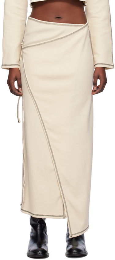 Пола Baserange Wrap Midi Skirt Бежово | SKGW-RIB-SP24, 0