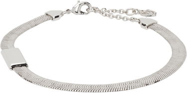 Гривна Burberry Engraved Check Snake Chain Bracelet Металик | 8122526, 0