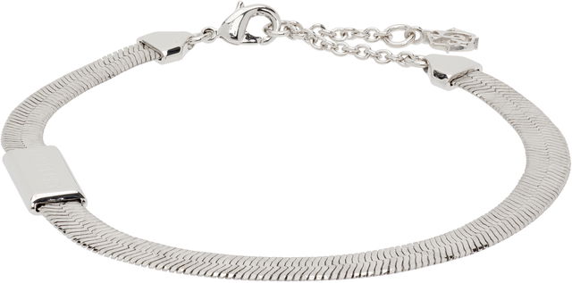 Engraved Check Snake Chain Bracelet