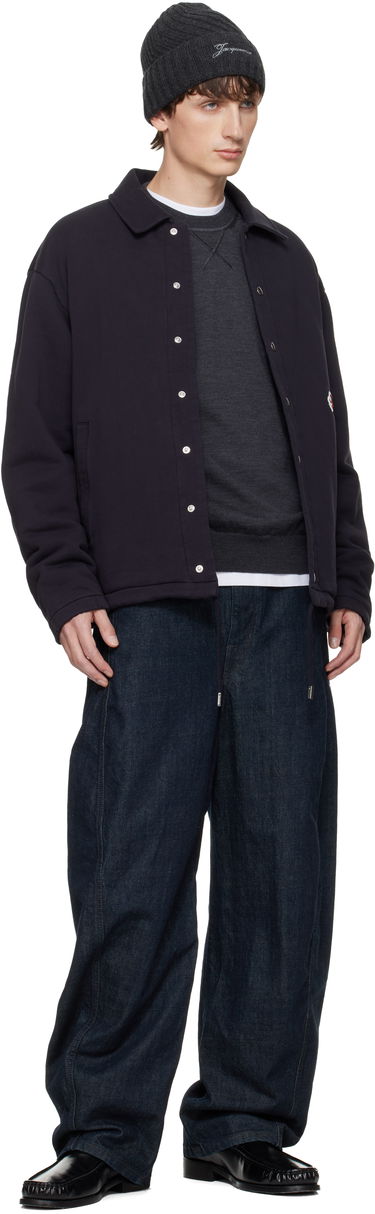 Яке Jacquemus The Gio Collared Snap-Button Overshirt Тъмно синьо | 25HCDM00574AJ00126, 3