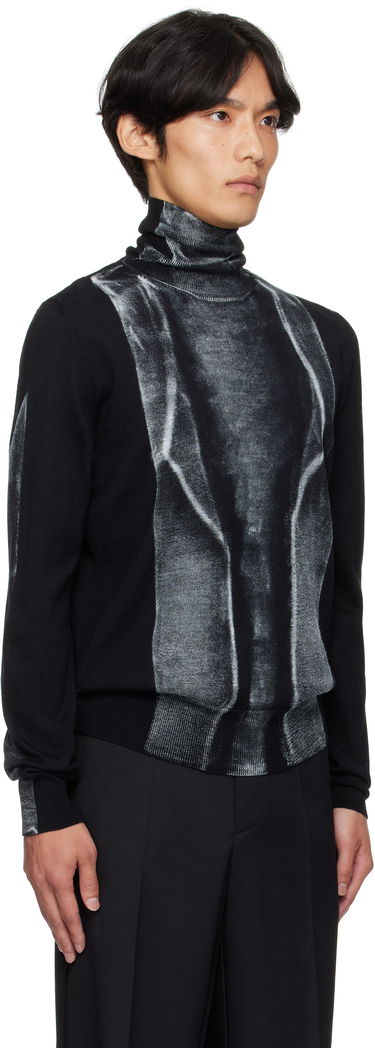 Пуловер Maison Margiela MM6 Maison Margiela Folded Print Turtleneck Sweater Черно | SH0HA0005 M13129, 1