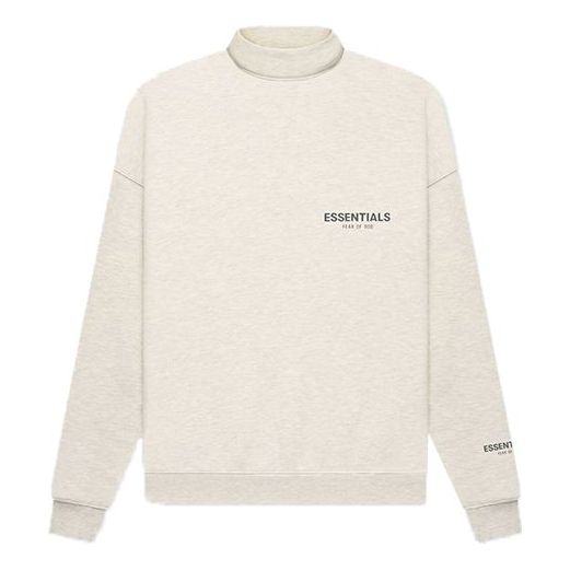 Пуловер Fear of God Essentials Pullover Mockneck Sweatshirt Бежово | FOG-FW21-186