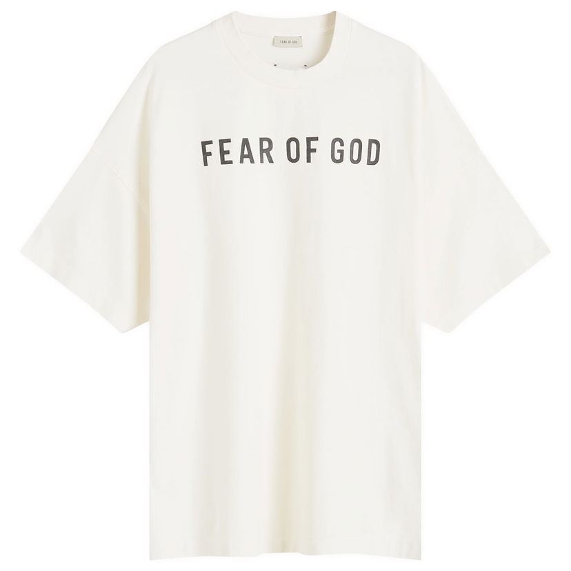 Тениска Fear of God Text Print T-Shirt Cream Бяло | FG24FW50-10155LBHWJ-107