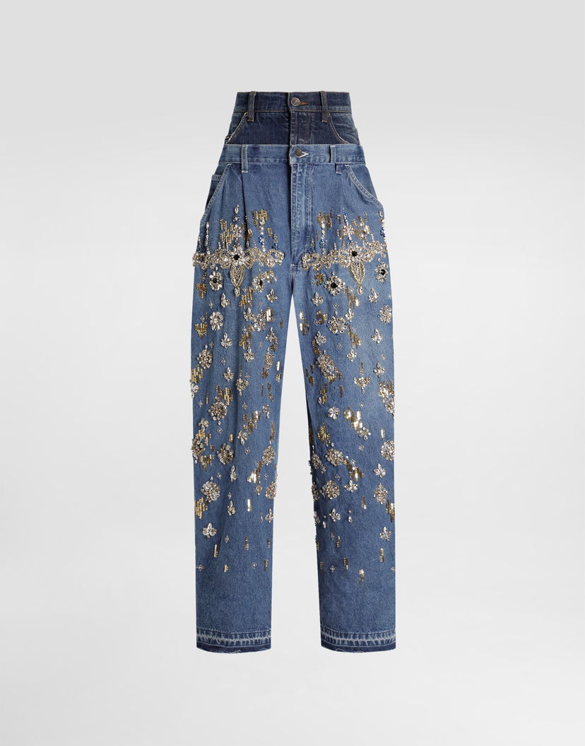 Дънки Dolce & Gabbana Dolce & Gabbana 5-pocket Embroidered Jeans Синьо | FTDF9ZG8OG1S9001