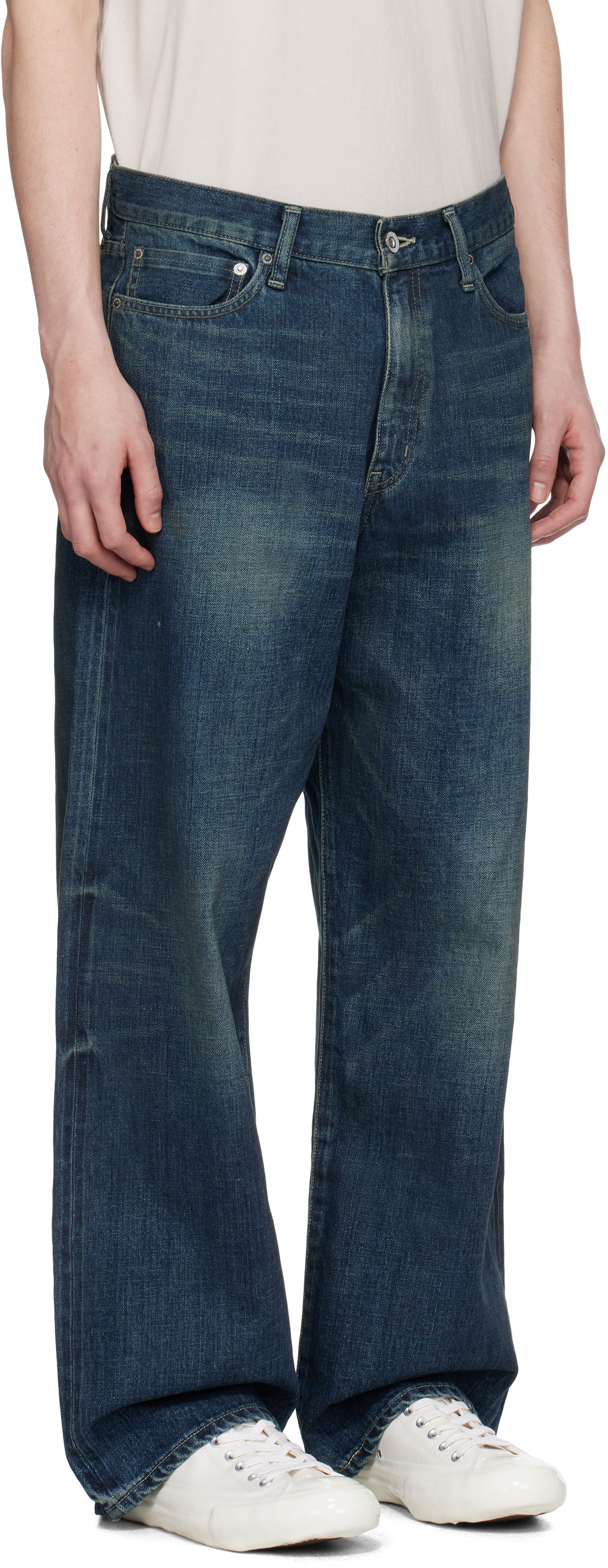 Дънки Neighborhood Neighborhood Washed DP Wide Jeans Синьо | 251XBNH-PTM04, 1