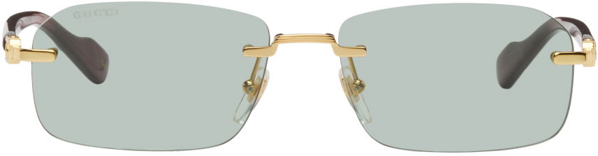 Слънчеви очила Gucci Rectangular Sunglasses Бежово | GG1221S-003, 0
