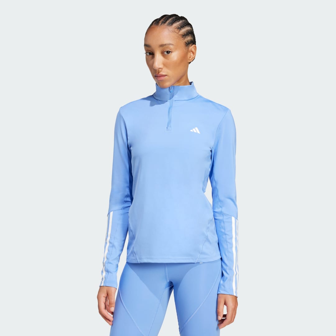 Тениски и потници adidas Performance Hyperglam Training Quarter-Zip Top Синьо | JX7350, 0
