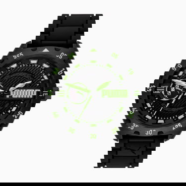 Часовник Puma Street V2 Three-Hand Date Black Silicone Watch Черно | 933846_01, 1