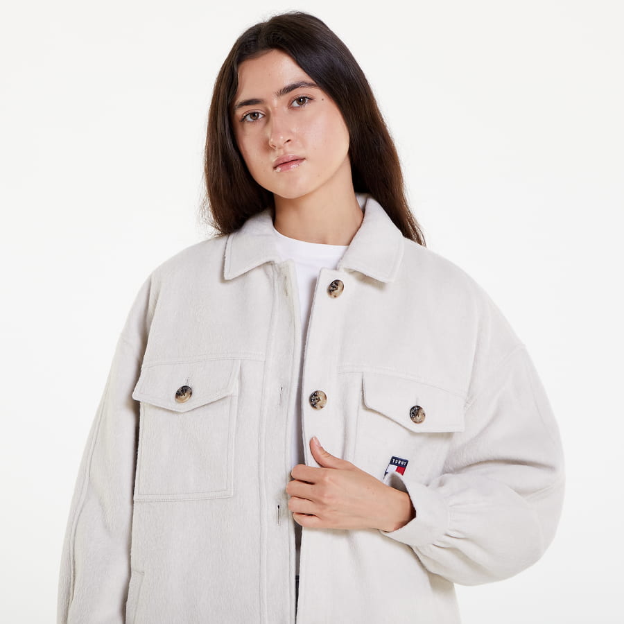 Яке Tommy Hilfiger Puffed Sleeve Shacket Бежово | DW0DW14304 ACE, 1