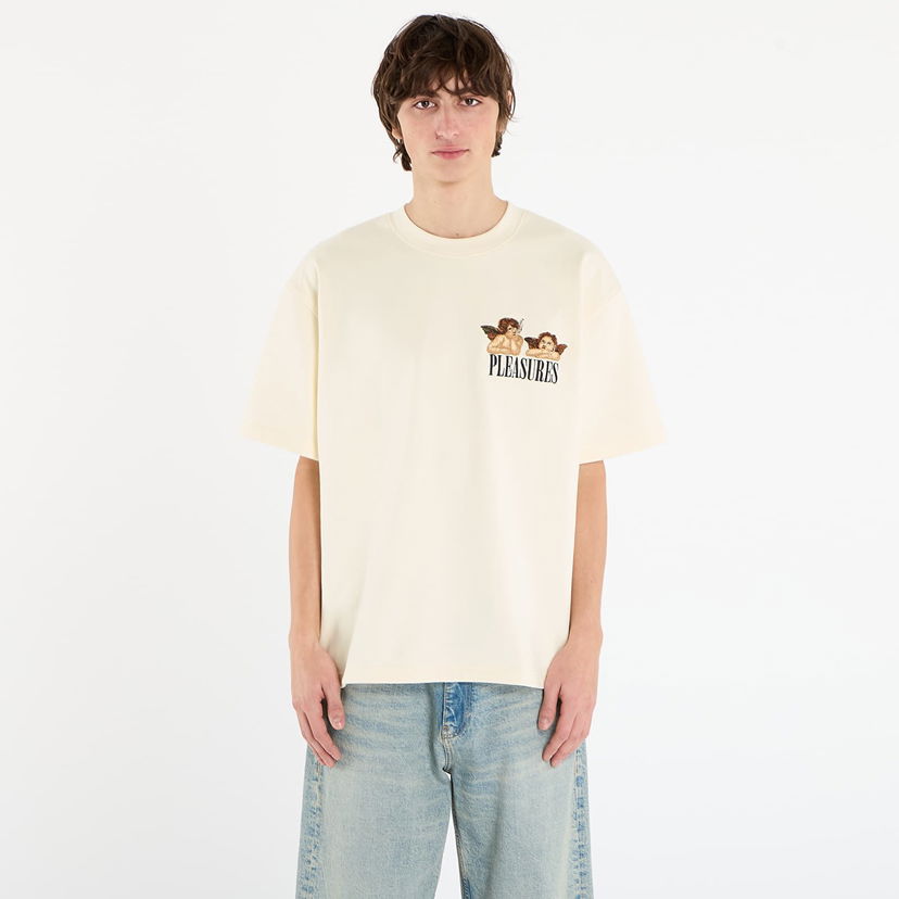 Тениска Pleasures T-Shirt Dynamic Short Sleeve Crewneck Бежово | P25F046-ECRU