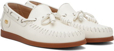 Кецове и обувки Valentino Valentino Garavani Palm Avenue Buffalo Leather Boat Shoes Бяло | 7Y2S0K85PNJ, 3