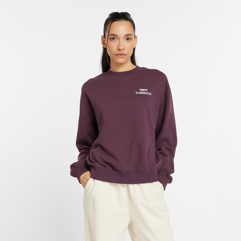 Суитчър New Balance Sweatshirt with Small Logo Лилаво | NBWT43559PLN, 0