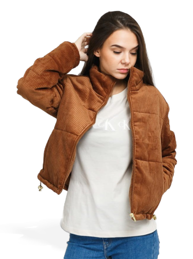 Пухо яке Urban Classics Corduroy Puffer Jacket Кафяво | TB3769 Toffee