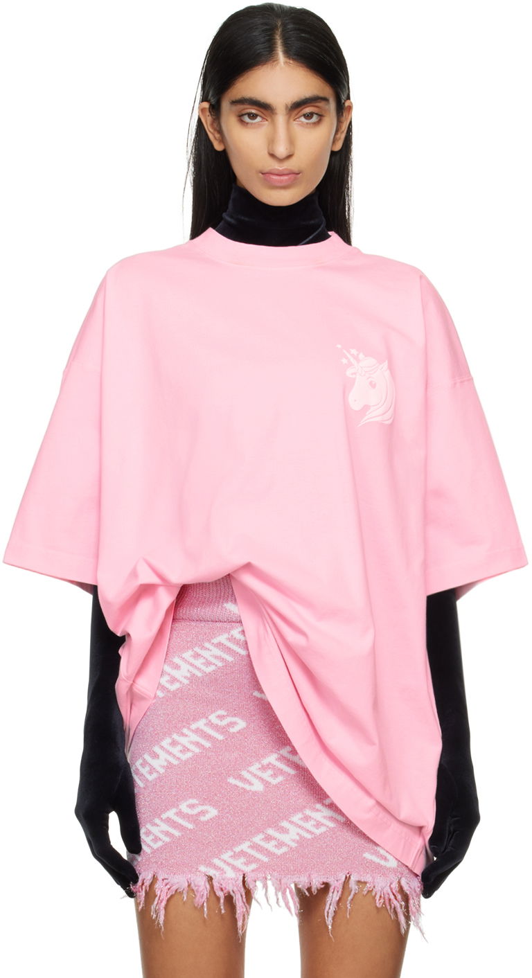 Тениска VETEMENTS Unicorn T-shirt Розово | UE64TR230P, 0