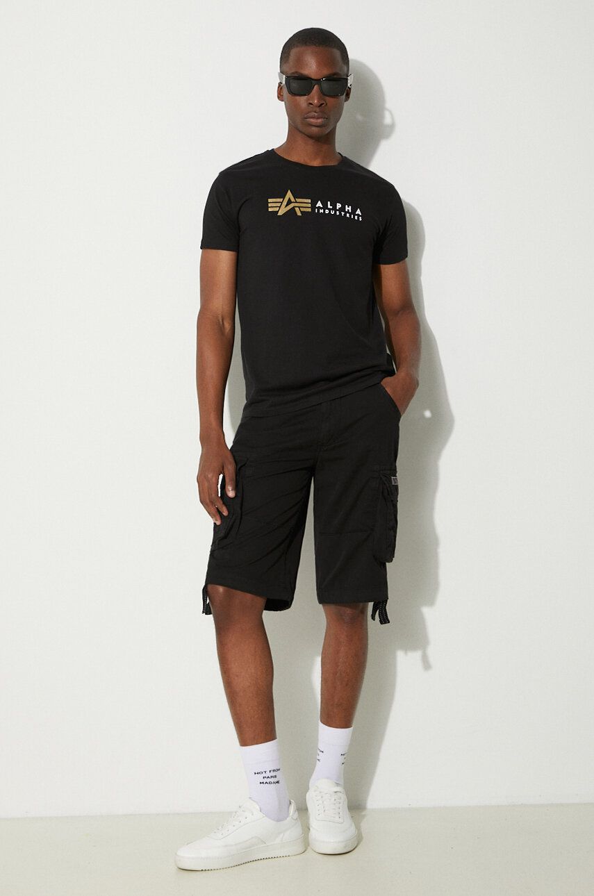 Тениска Alpha Industries T-Shirt With Print Черно | 118502FP.03, 1