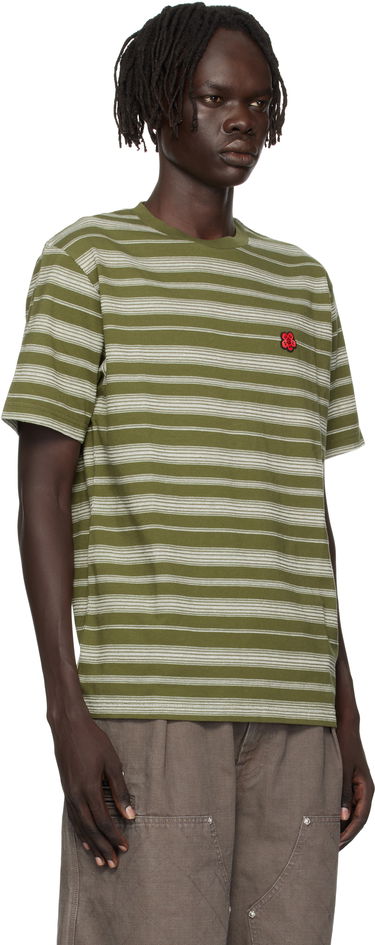 Тениска KENZO Kenzo Paris 'Boke Flower' Embroidered Striped T-Shirt Бяло | FF65TS2534SC, 4