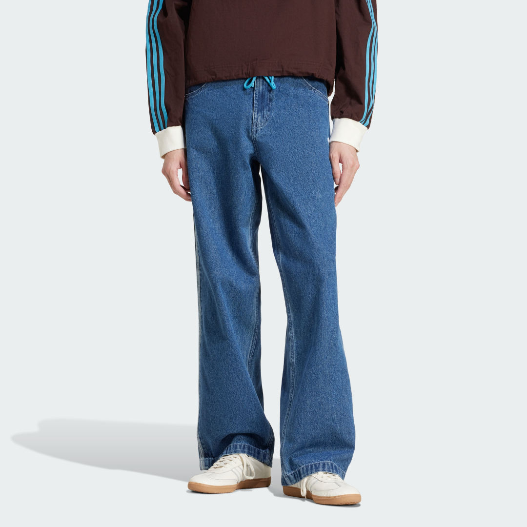 Дънки adidas Performance Adicolor Firebird Denim Wide Leg Pants Синьо | JC6234, 0