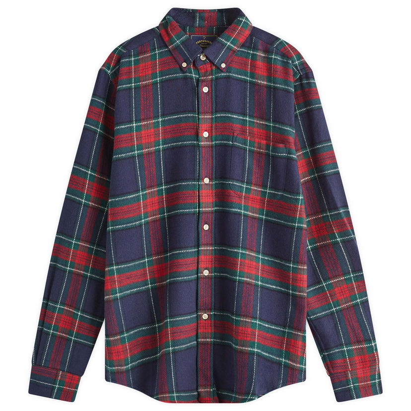 Риза Portuguese Flannel Flannel Button Down Check Shirt Blue Синьо | PF-AW24034-BLU