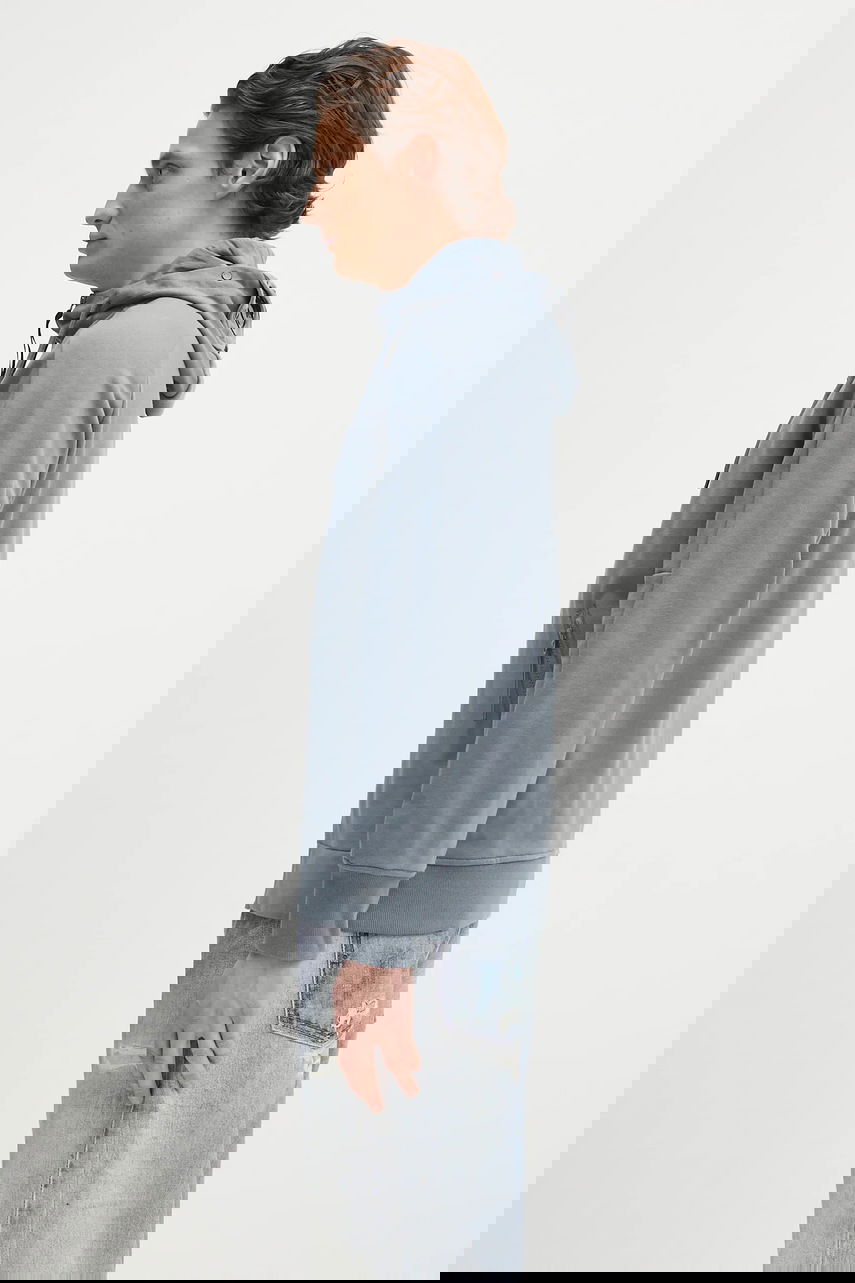 Суитчър C.P. Company Smooth Full-Zip Hoodie with Hood Drawstrings and Zip Pockets Синьо | 18CMSS028A005086W, 1