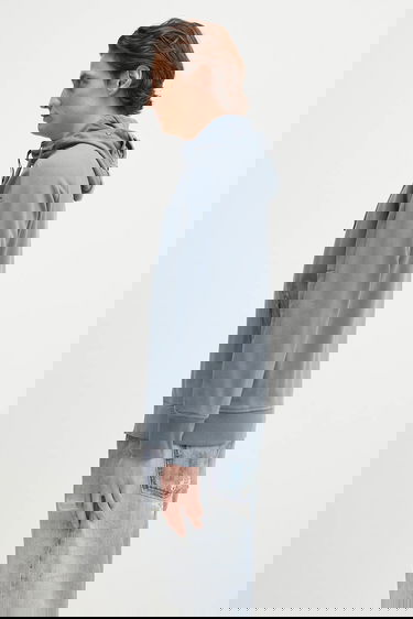 Суитчър C.P. Company Smooth Full-Zip Hoodie with Hood Drawstrings and Zip Pockets Синьо | 18CMSS028A005086W, 1