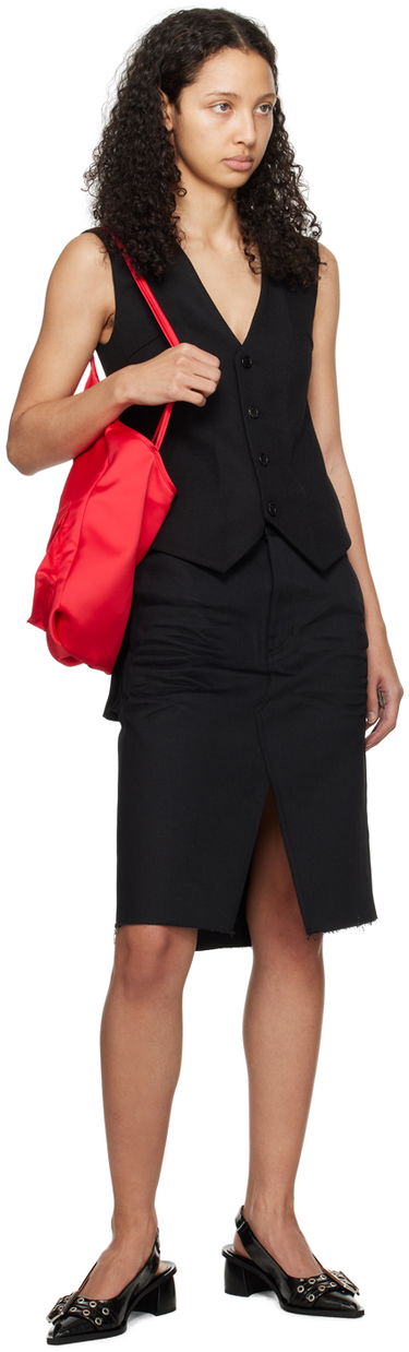 Пола We11done We11done Raw Edge Midi Skirt Черно | WD-DS0-24-303-W-BK, 3