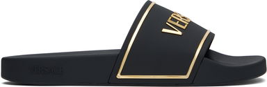 Versace Logo Pool Slides, 0