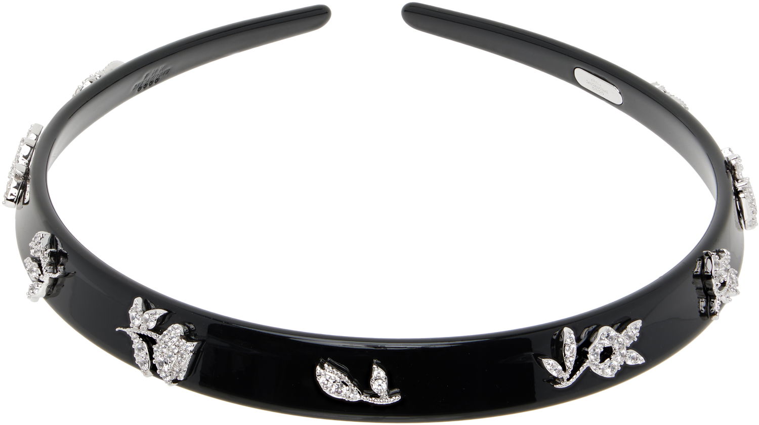 Значка SHUSHU/TONG SHUSHU/TONG YVMIN Edition Floral Gemstone Headband Черно | 25647SLV00NN, 0