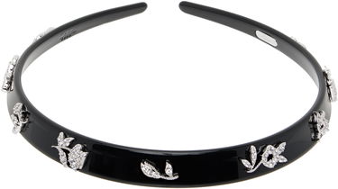 Значка SHUSHU/TONG SHUSHU/TONG YVMIN Edition Floral Gemstone Headband Черно | 25647SLV00NN, 0