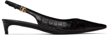 Кецове и обувки Dolce & Gabbana Calfskin Slingback Heels Черно | CG0804 A5491, 0