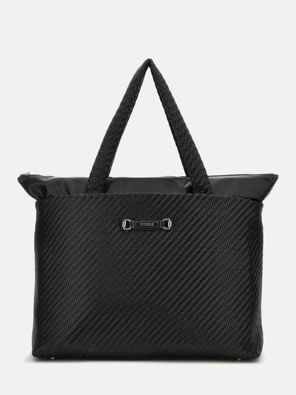 Чанта за пътуване GUESS Woven Weekender Bag Черно | TWW95300100