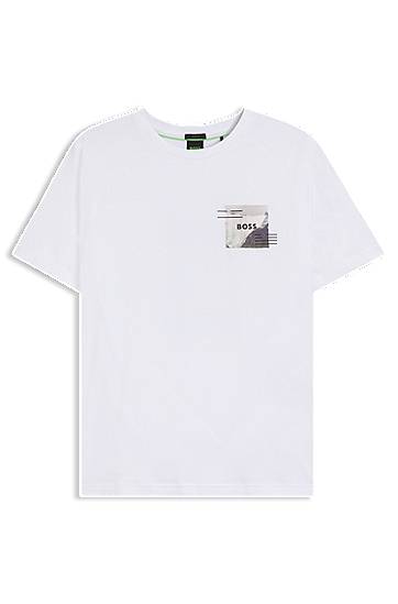 Тениска BOSS BOSS Relaxed-fit Tee with Reflective Accents Бяло | 50548093, 0