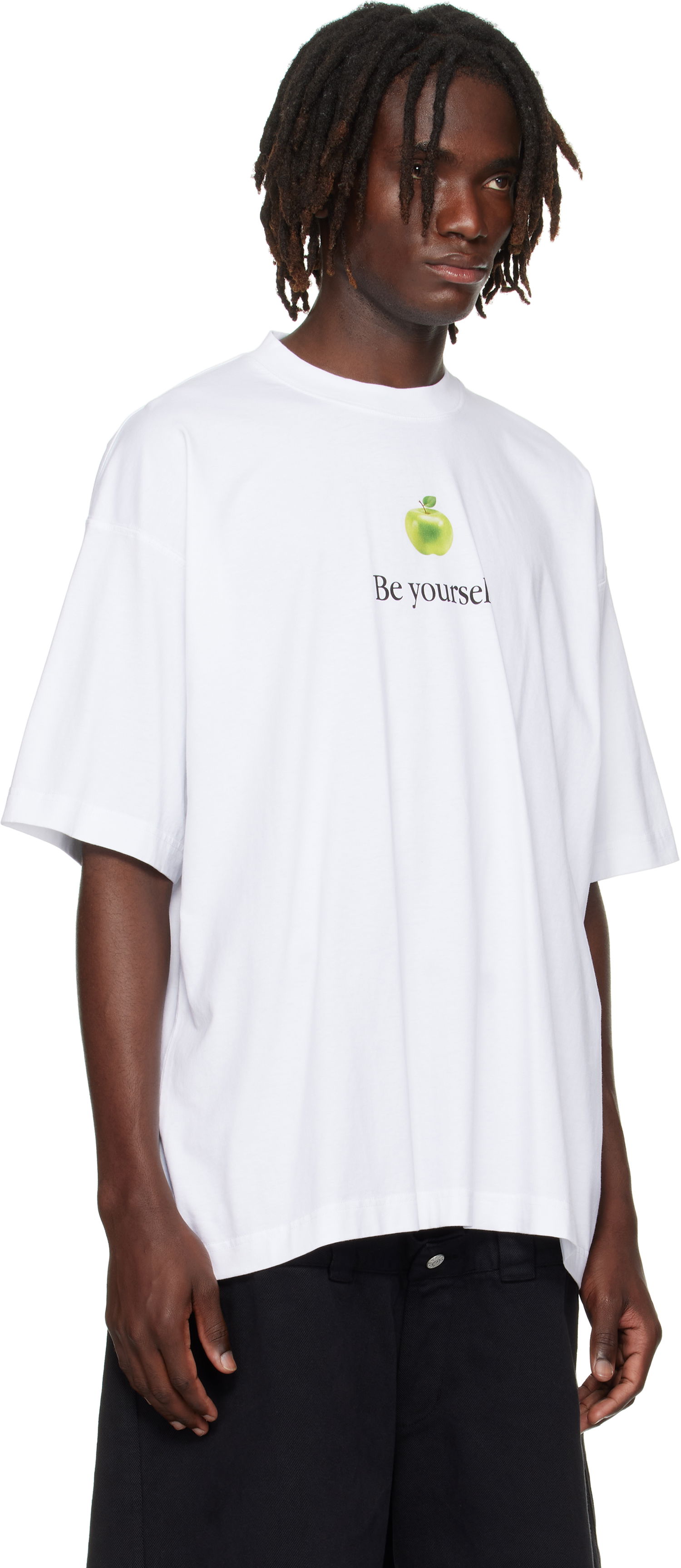 Тениска VETEMENTS Vetements 'Be Yourself' Oversized T-Shirt Бяло | UH76TR350W, 1
