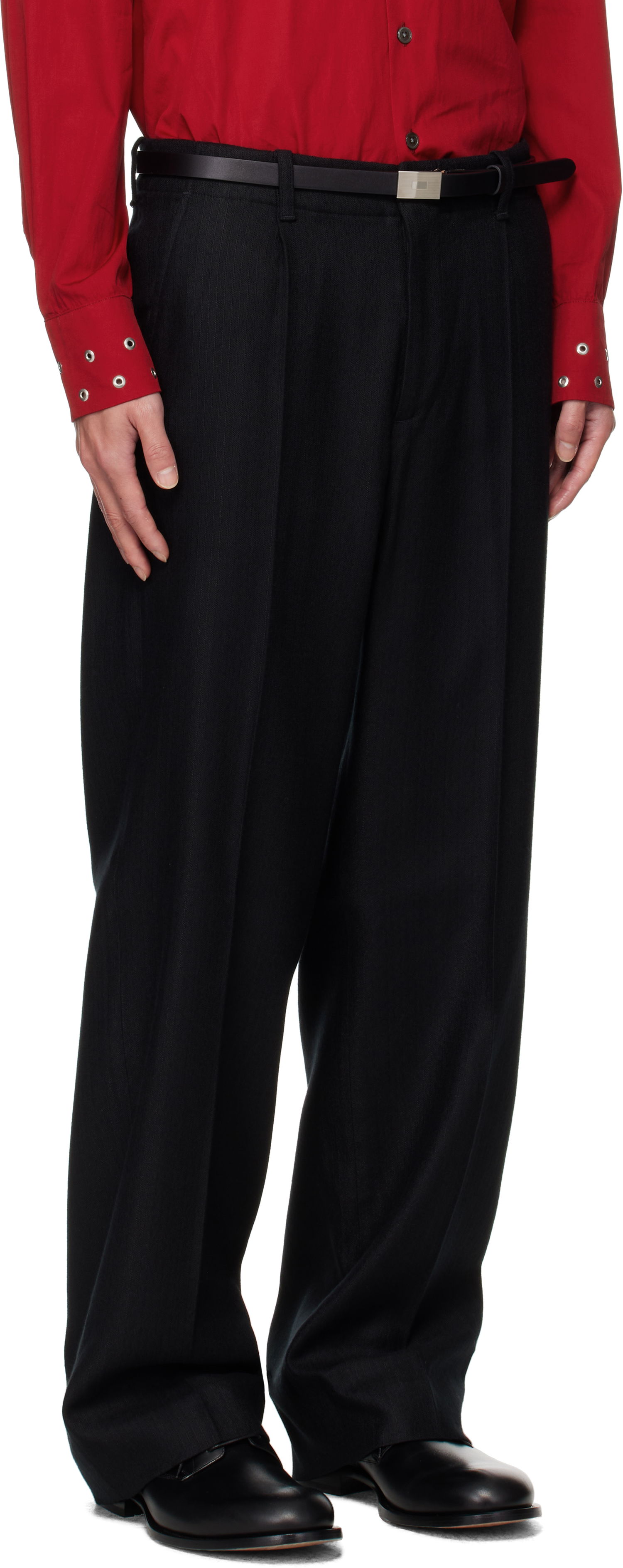 Панталони OUR LEGACY OUR LEGACY Borrowed Pinstripe Trousers Черно | M4254BC, 1