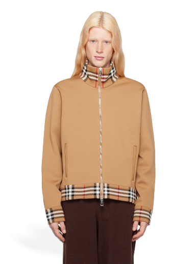 Яке Burberry Check Trim Track Jacket Бежово | 8071862