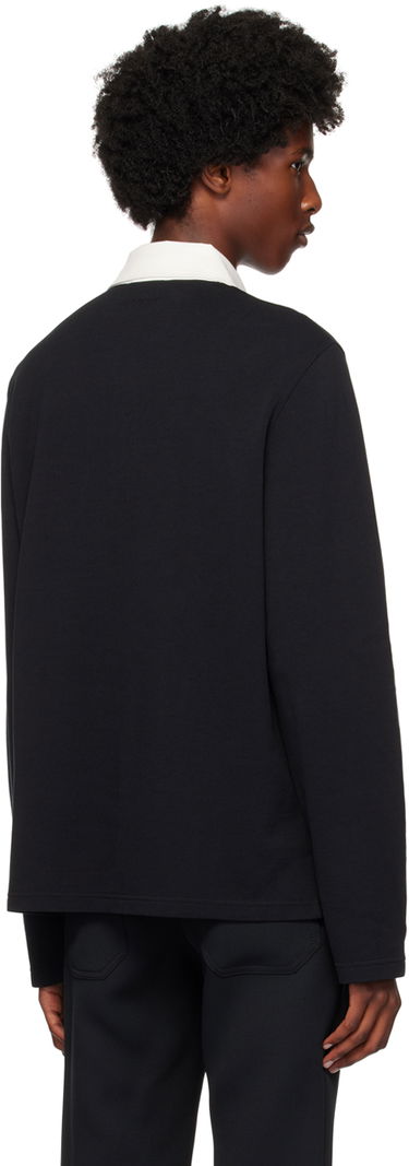 Поло тениска Courrèges Contrasting Long Sleeve Polo Черно | 324JPO033JS0141, 2