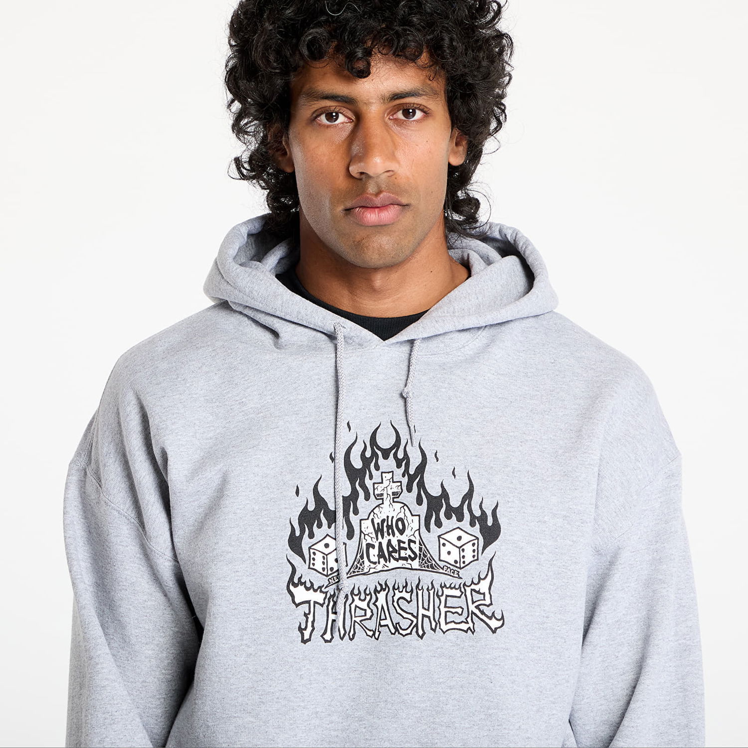 Суитчър Thrasher Thrasher Who Cares by Neckface Hoodie Сиво | 145707, 1